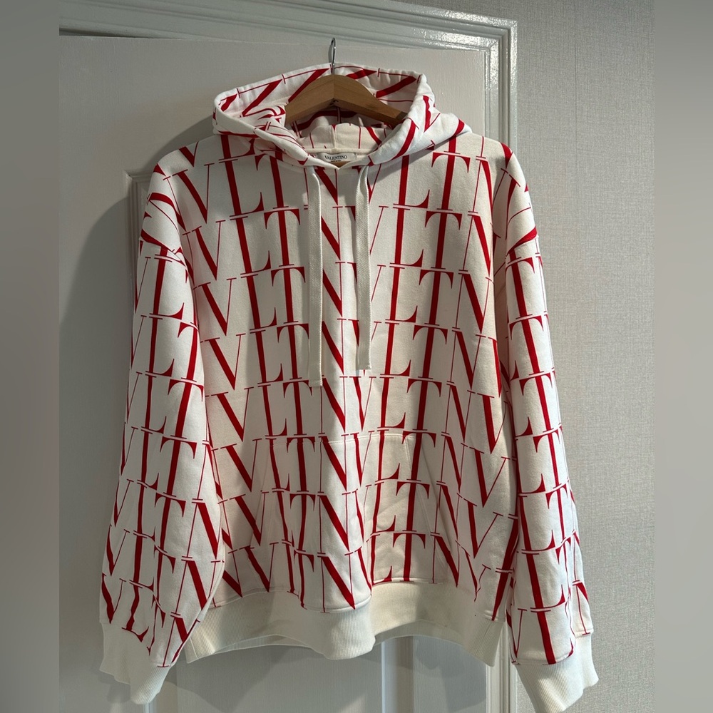Valentino White & Red 'VLTN' Times Hoodie